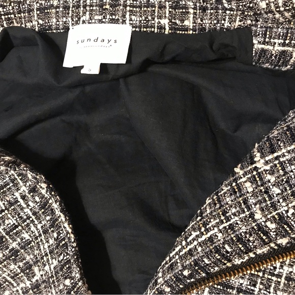 SUNDAYS bliss lined jacket navy zip up top blazer size small - Picture 10 of 10